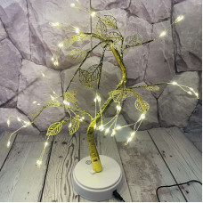 Настольный cветильник DIY Auelife 72 Led дерево гирлянда Листья Теплый белый 50cm